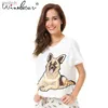 Kvinnors t-shirt 2021 Summer Sleep Top German Shepherd Dog Tryckt Löst T-shirt Womens Crop Top Bomull Kort ärmar S-XXL PAJAMAS T73901WX