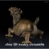 Decorative Figurines China Wealth FengShui Decoration Copper Brass Tortoise Sculpture