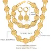 Dubai gouden kleur sieraden sets ketting armband oorbellen voor vrouwen etnische islamitische religie munt moslimset bruiloft sieraden 240415