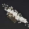 Tiaras Zarif Kristal Çiçek İnci Saç Kaçak Kafa Bandı Tiara saç tokası Kadın Gelin Partisi Düğün Gelin Saç Aksesuarları Takılar