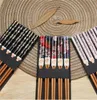 Travailleuses réutilisables 5 paires ensembles de bambou à la main bambou japonais bœuf en bois naturel Sushi nourriture chat fleur multicolor cho7801713
