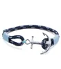 Bracelet Tom Hope 4 Taille Handmade Ice Blue Thread Corde Chaines Ancre en acier inoxydable Brangle avec boîte et étiquette Th4288T8668089