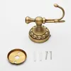 Antike Messing Gold Doppelhaken für Badezimmer Longhorn Robe und Handtuch Vintage Dekorative Wandmontage Accessoires 240428