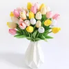 Dekorativa blommor 5/10 stycken Artificial Tulip Bouquet PE Fake Wedding Garden Decoration Outdoor Home Vase Decor