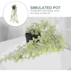 Flores decorativas de planta artificial em vaso de planta pendurar salão pingente de videira falsa simulação ao ar livre decoração