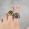 Bands Anneaux juifs Hexagonal David Star Star en acier inoxydable Mentille Punk Hip Hop Mens Bicycle BIELRIE CRÉATIVE CRÉATIVE GRANDE J240429