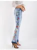 Женские джинсы весна осень для женщин модные цветы 3D вышива