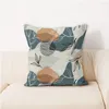 Oreiller nordique minimaliste abstrait motif de feuilles de feuille jet moderne décoration simple couverture de soie lisse à la maison décor