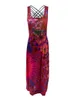 Casual Dresses Women Y2k Tie Dye Long Dress Sexy Sleeveless Open Back Colorful Maxi Floral Printed Slip Boho Beach Party Sundress