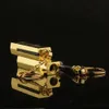 HD Creative Gold Bar en forme de briquet vintage kérosène plus léger Match Key Chain Mini Lighters Gold Permanent
