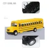 164 Bus scolaire en alliage en alliage Diecast Enfants Toy Car Inertia Véhicule Modèle Toys Pattiser les garçons éducatifs pour les enfants Gift 240430