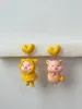 Dangle Earrings A Pair Of Cute Three-DimenSional Love Yellow Piggy Earring