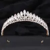 Tiaras Korean Sweet Cute 6 Colors AB Crystal Tiara Crown For Women Girls Wedding Elegant Luxury Princess Party Hair Dress Jewelry