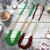 Pendant Necklaces Sunspicems Elegent Arabic Long Bead Necklace Multilayer Chain For Women Gold Color Morocco Bride Wedding Jewelry Caftan