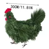 Decorative Flowers Rooster Wreath Festive Chicken Decoration And Outdoor Indoor Pendant Hanging Pendant#30