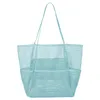 Сумки для хранения женщин прозрачная сетчатая сетчатая сумка для покупок модный свет и универсальный портативный пляж с большой емкостью