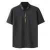 Mäns casual skjortor 8xl 9xl 10xl överdimensionerad broderad skjorta 2024 Summer Bamboo Fiber Business Short Sleeve