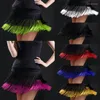 Stage Wear Adult Latin Dance Skirt Women's Two-layer Tassel Practice Short Modern Performance Costume 8colors Fringed