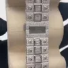 Hip Hop sieraden roestvrijstalen handgemaakte instelling VVS lab gekweekte pass diamant tester Iced mechanische horloges