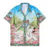 Designer shirt Men's button down shirt Printed Bowling shirt Hawaiian Flower Casual Silk Shirt Men's slim Short sleeve dress Hawaiian T-shirt A15