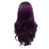 Purple Curly Wigs straight free parted baby hair synthetic to bomshell Lace Front Wig Heat Resistant Fiber Hair Human Hair Loose Parting Womens Glueless Wig