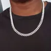 Chaîne de hip hop luxueuse Silver Sterling 8 mm une rangée Diamond Ice Miami Moisanite Chain Cubain