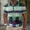 Man camisa pólo lazer panos de camisas impressas de manga curta casual Mesh Blouse Roupas de verão Tees grandes respiráveis 240416