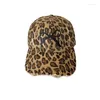 Ball Caps Korean Version Retro Y2k Leopard Print Bow Baseball Cap Women's Spring And Summer Grinding Holes Old Adjustable Sports Hat