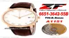 Villeret Ultraplate Ultra Slim A1511 Automatic Mens Watch ZF 6651364255B Rose Gold White Dial Silver Roman Marker Brown Leather 9973389