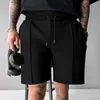 Heren shorts mode 2024 Mid Taille Drawtring broek Men kleding zomer retro casual wafelzakken ontwerp rechtstreek