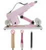Pink Automatic Sex Machines Set 6 cm Infällbar maskingevär med 2 dildoextension Rod Justerbara hastigheter Kärleksmaskiner Sex Toy4662835