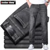 Jeans masculins classiques de style classique pour hommes gris foncé slim-ate