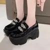 Women Wedges Chain Shoes For Woman Increasing 7CM Chunky Dad Sneakers Ladies Mary Jane Platform Leather Casual Shoes 240428