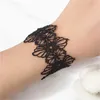 Pulseras de encanto Fashion Black/White Lace Tattoo Collar de gargantilla para mujeres Elegante Black Hollow Flower Joya Gothic Jewelry Collar