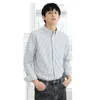 Chemises décontractées pour hommes Man Spring Cotton Shirt Office Wear Men Plus taille Bouton à manches longues Robe formelle à col à rayures 4xl