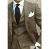 Tuxedos Winter Fashion HoundStooth Menschliches Muster T Groom Notch Lapel Menディナーパーティースーツドロップ配達イベントdhj5e