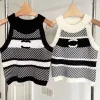 Frankrijk modemerk ontwerper dames truien nieuwe dames breien vest crewneck letter 2c borduur pullover tops ontwerp mouwloos kanaal gebreide hoodie kleding tees