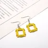 Boucles d'oreilles en peluche Émission télévisée Amis jaune PO Cadre Drop pour femmes accessoires de bijoux