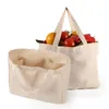 Torby na zakupy multi kieszenia torba kupująca duża pojemność płótno Tote Eco Codziennie Użyj bawełnianej torebki dla kobiet ramię