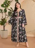 Roupas étnicas elegantes abaya for women 2024 Festa de moda floral Plus Size Maxi Dress Marocain Kaftan Dubai Turquia abayas Robe muçulmano