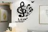 Musical Notes Art Creative Large Wall Clock Modernes Design 3D Fashion Acryluhren sehen Wohnzimmer Wohnzimmer Dekor 2103107661591