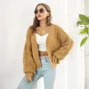 Malhas femininas y2k Manga longa Casaco de outono fora roupas vintage tipo curto tipo elegante casual mulheres escritórios femininos garotas de casacos chiques jaquetas chiques