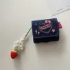 Bierek ręcznie robiony truskawkowy telefon urok Bowknot biżuteria dla kobiety dziewczyny nastolatki
