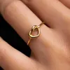 Bandringar kvinnor rostfritt stål ring gyllene par hjärtformade ny trend under 2024 bröllop estetiska lyxsmycken anillos mujer q240429