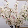 装飾的な花110cmチェリーブロッサム人工木の枝白い偽の偽の植物家庭装飾結婚式のポグラル小道具