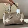 Top Designer Mini Nano 16cm Shoulder Bag Women Leather Denim Crossbody Luxury Brand Embossed Tote Purse Brown Flower Handbag