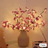 Nattljus 73 cm 20LEDS Simulering Orchid Bouquet Light String String LED DESKTOP VASE FLOWS LAMP för bröllopsår Holiday Party Decor