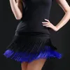 Stage Wear Adult Latin Dance Skirt Women's Two-layer Tassel Practice Short Modern Performance Costume 8colors Fringed