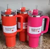 US Pronto per spedire quencher H2.0 Flamingo Parade Target Red Tumbler 40 Oz Coppette ghiacciate Tagne