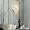 Lampa ścienna okrągłe marmurowy miedziany miedziany oświetlenie wewnętrzne salon sypialnia badanie nowoczesny minimalistyczny wystrój led do domu GN478TB